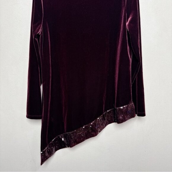 Travelers Womens 1 US Medium Collection Velvet Sequin Trim Top - Picture 11 of 12
